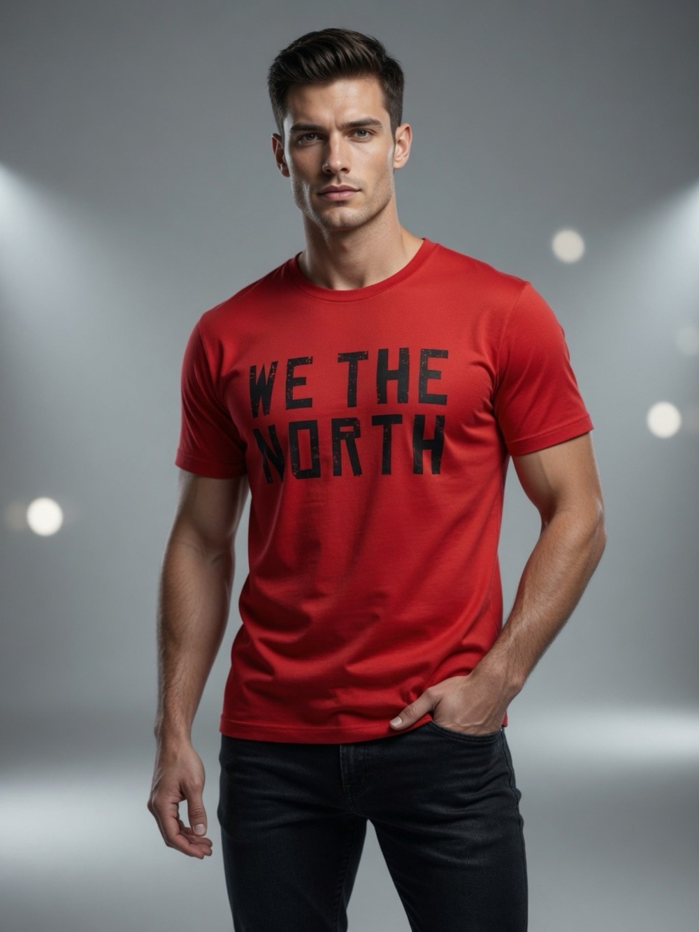 NBA Red Crewneck Tee with White Print